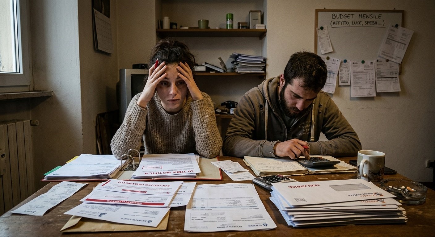 Donna e uomo disperati